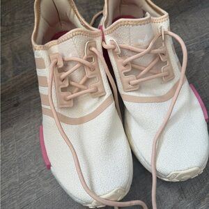 Adidas Women's Beige and Pink Sneakers